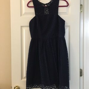 Navy blue eyelet dress (Size 10)